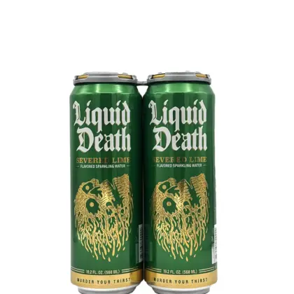 Liquid Death Water Sprkling Severed Lime 19.2oz Cans (4-pack)